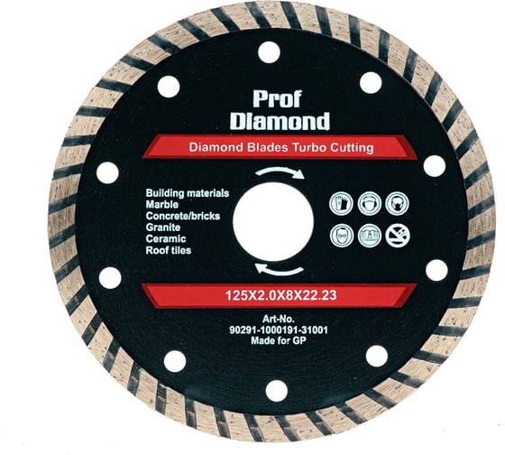 Диск алмазный турбо Prof Diamond 125x2x8х22.2 мм TGS TORGWIN S18604