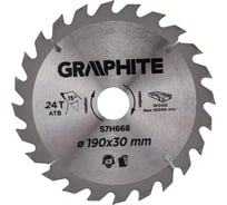 Диск отрезной 190x30 мм, 24 зуба GRAPHITE 57H668