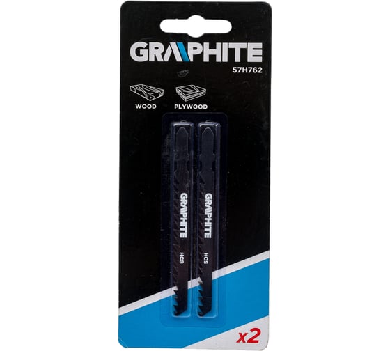 Полотна для электролобзика 6TPI, хвостовик T, набор 2 шт GRAPHITE 57H762