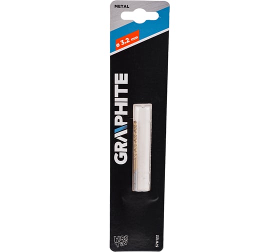 Сверло по металлу 3.2 мм, HSS-TiN GRAPHITE 57H122 1