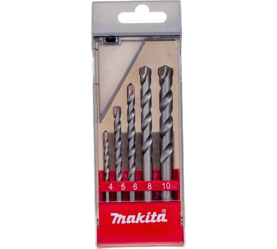 Набор сверл по бетону 5 шт. (4х70, 5х85, 6х100, 8х110 и 10х110) Makita D-05175