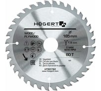 Диск пильный по дереву 185x30 мм, 60Т, mn65 HOEGERT TECHNIK HT6D782