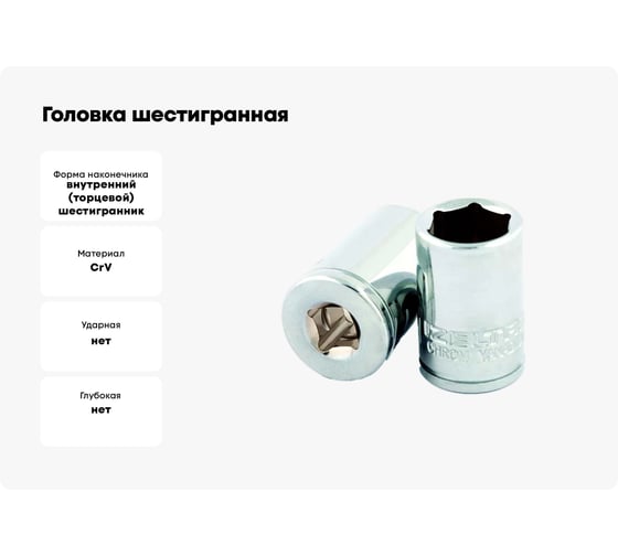 Головка шестигранная 4 мм, 1/4"DR IZELTAS 1107060004