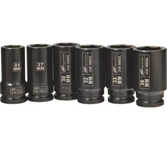 Набор головок ударных удлиненных Metric 6 шт, 3/4" Ingersoll Rand SK6M6LN