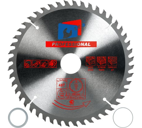 Диск пильный по дереву 200x32/30 мм, 48Z S.E.B. 306PG-2004832