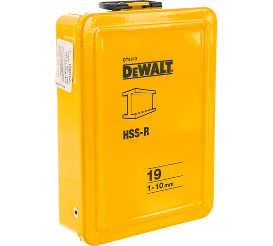 Набор сверл по металлу 19 шт. (1-10мм) DEWALT 5913