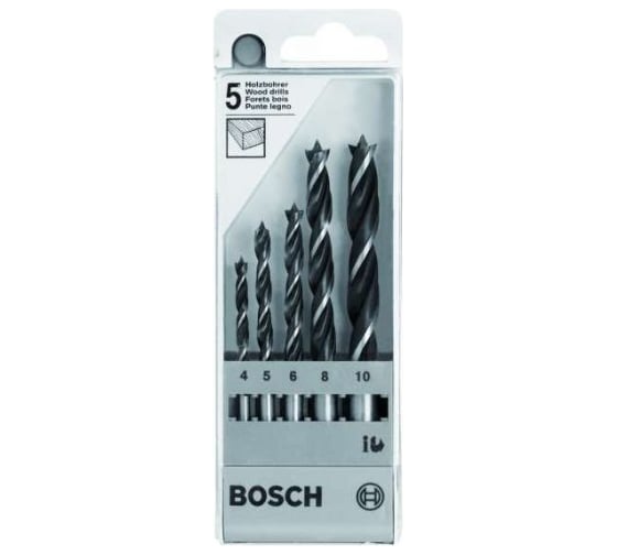 Набор сверл по дереву  5 шт. (D 4-10 мм) Bosch 2.607.018.640 1