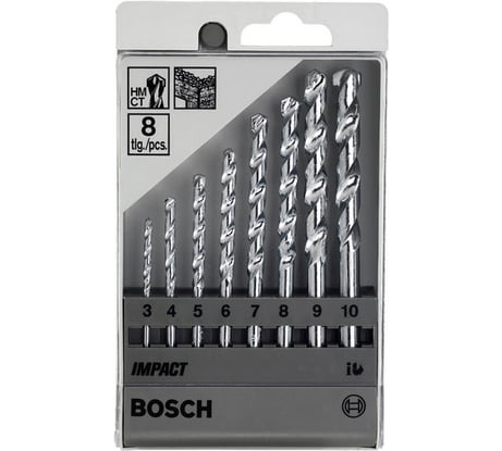 Набор сверл по камню 8 шт. (D 3-10 мм) Bosch 2.607.018.366