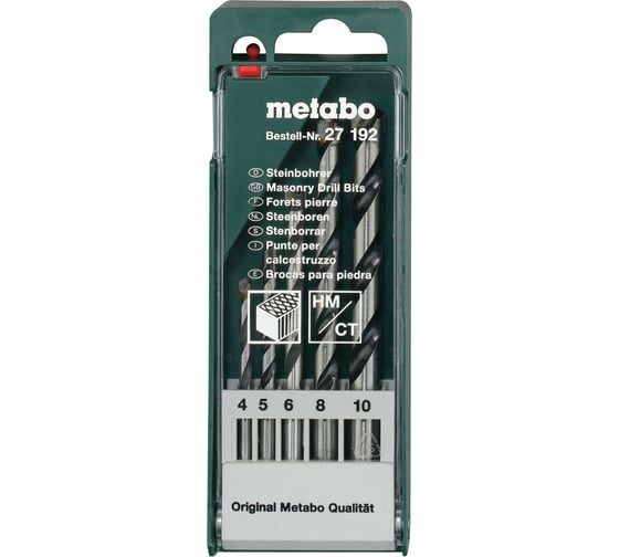 Набор сверл по камню 5 шт. (D 4-10 мм) Metabo 627192000 1