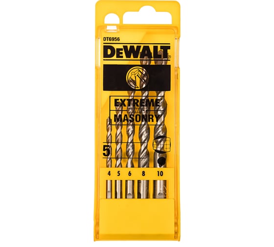 Набор сверл по бетону 5 шт. (D 4,5,6,8,10 мм) DEWALT 6956