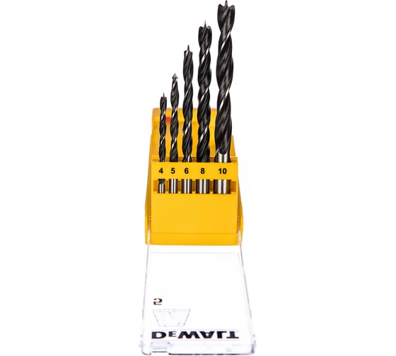 Набор сверл по дереву 5 шт. (D 4; 5; 6; 8; 10 мм) DEWALT 4535