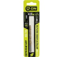 Сверло по металлу HSS TIN 4.8x86 мм, нитридтитановое покрытие On 14-21-048