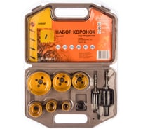 Набор коронок 10 предметов (6 коронок 22-64 мм, 2 адаптера, ключ, переходник)  Энкор 24557