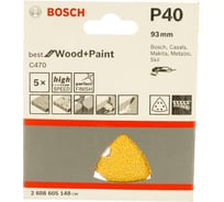 Шлифлист по дереву (93 мм; К40; 5 шт.) Bosch 2.608.605.148