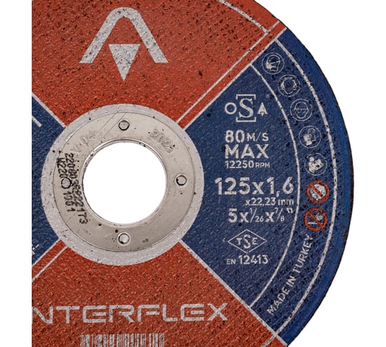Круг отрезной по нержавеющей стали Inox 125х1.6х22.23 мм Interflex 4687202817955