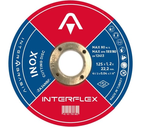 Круг отрезной по нержавеющей стали Inox 125х1.2х22.23 мм Interflex 4687202817948
