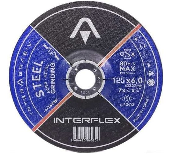 Круг зачистной по металлу 125х6х22.23 мм Interflex 4687202817863