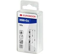 Сверла по металлу 10 шт, HSS-CO, 7х69х109 мм EUROBOOR TDCO.070 (3F)
