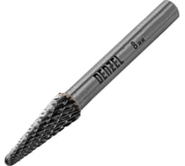 Бор-фреза по металлу твердосплавная коническая закругленная, тип L, 8 мм Denzel 72067