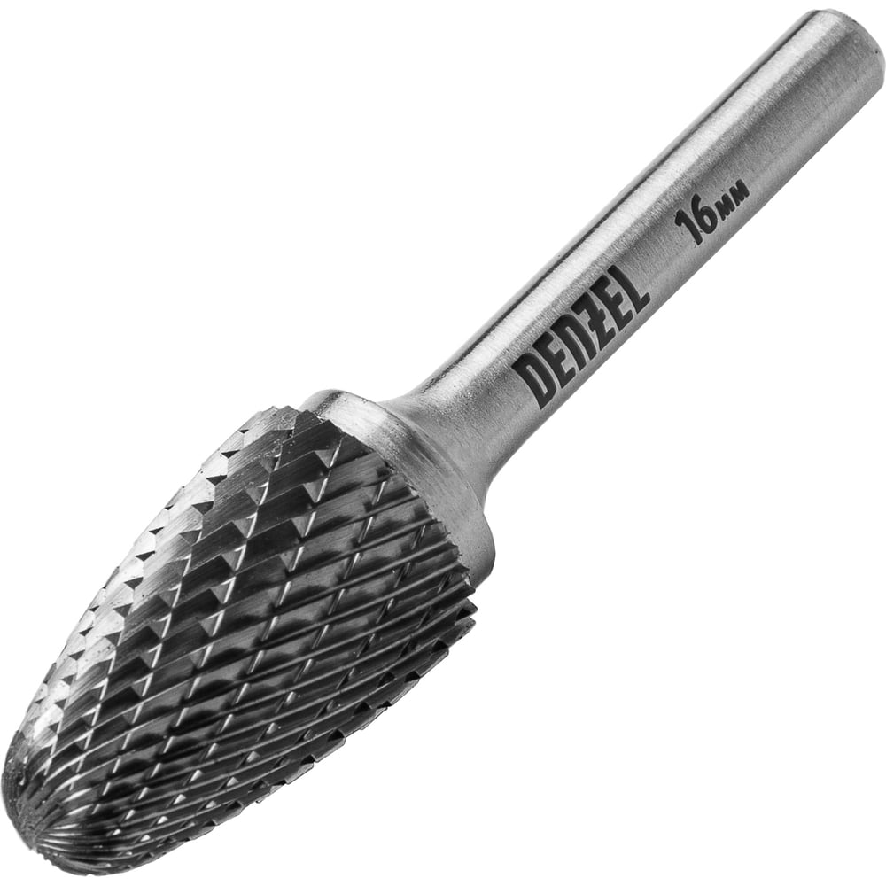 Бор-фреза по металлу твердосплавная параболическая, тип F, 16 мм Denzel ...