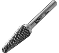 Бор-фреза по металлу твердосплавная коническая закругленная, тип L, 12 мм Denzel 72071