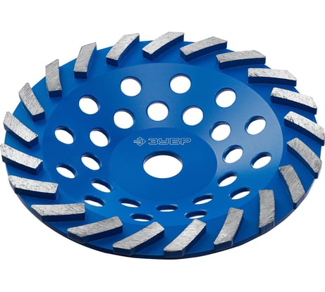 Сегментная алмазная чашка ЗУБР Профессионал Турбо 180 мм 33370-180_z01