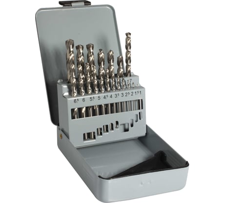 Набор сверл 19 шт, 1-10 мм, HSS 4241, металлический футляр ИНСТУЛС 00001518405