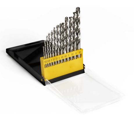 Набор сверл 13 шт, 1.5-6.5 мм, HSS 4241, пластиковый футляр ИНСТУЛС 00001518411