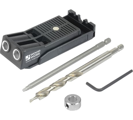 Кондуктор в систейнере на 2 гильзы для соединений под углом Pocket-Hole с набором из 50 саморезов WOODWORK PHJ-02 SET