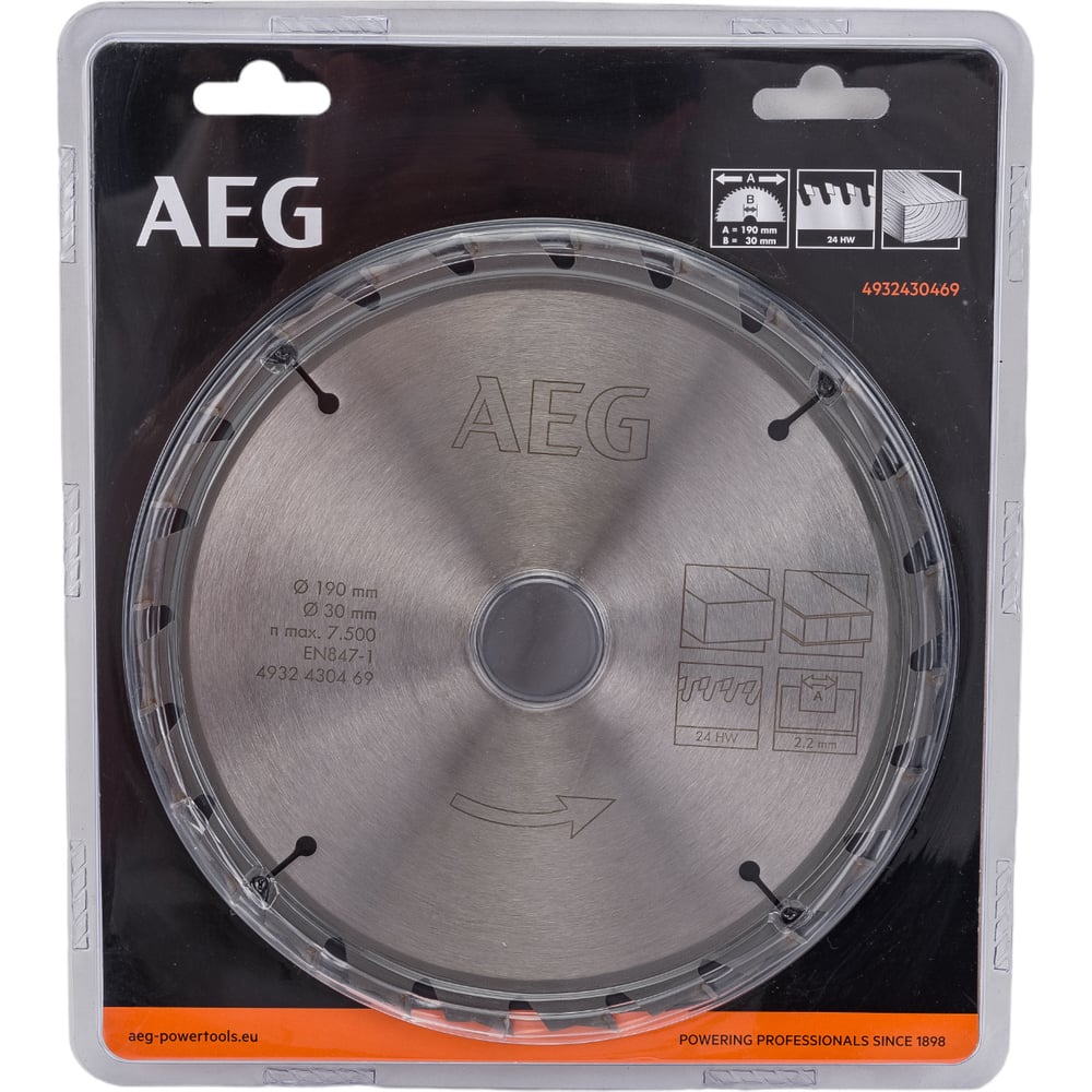 Пильный диск Circular Saw Blades 190x30 мм, 24Z AEG 4932430469