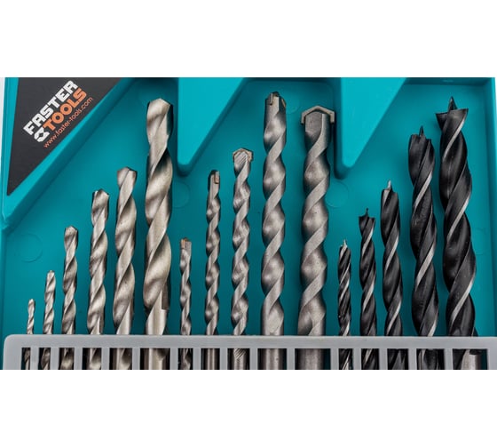 Набор сверл 16 шт FASTER TOOLS 6643