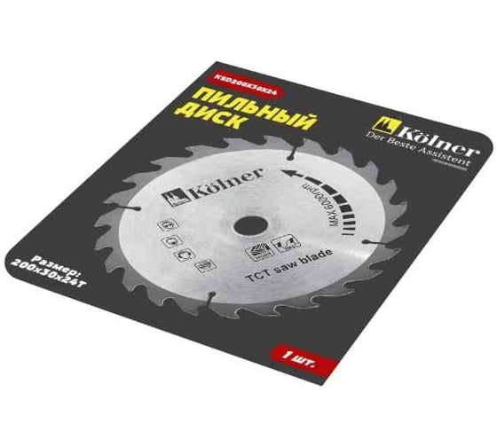 Диск пильный KSD 200х20/30 мм, 24Т Kolner 8100300088