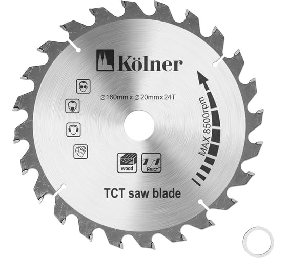 Диск пильный KSD 160х16/20 мм, 24Т Kolner 8100300018