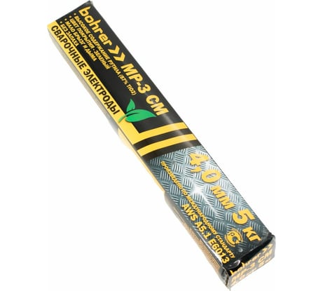 Электроды МР-3 СМ 4.0 мм, зеленые, натуральный рутил 87%TiO2, 5 кг BOHRER 75405033