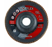 Круг лепестковый торцевой AGGRESSOR-PRO 2 125x22 мм, V, Р40, 25 шт Totflex 4631166199619