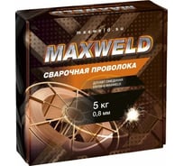 Проволока сварочная омедненная СВ08Г2С 0.8 мм, 5 кг Maxweld SP085