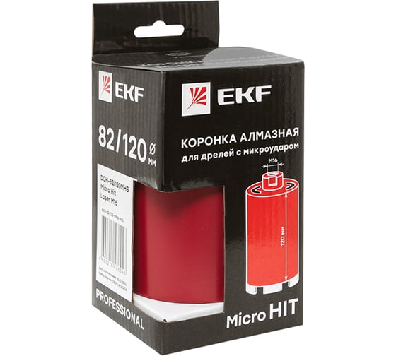 Коронка алмазная DCH-82/120MHS (82х120 мм; M16) EKF dch-82-120-mhs-m16