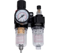 Фильтр регулятор с манометром и лубрикатором (FR+L, F1/4") Rossvik F154/1.R