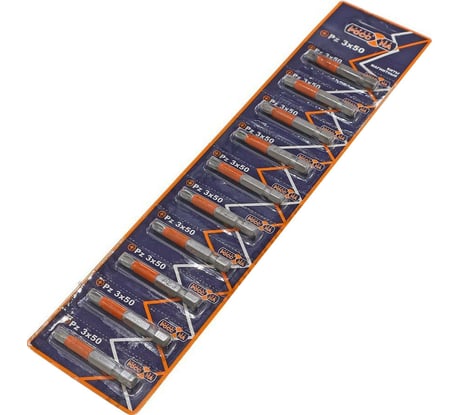 Бита магнитная 10 шт, PZ3, 50 мм, s2 РОССНА Р860540