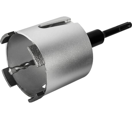 Коронка алмазная Профи по бетону 82 мм, SDS-plus, безударная, 4 сегмента высотой 10 мм ПРАКТИКА 908-252