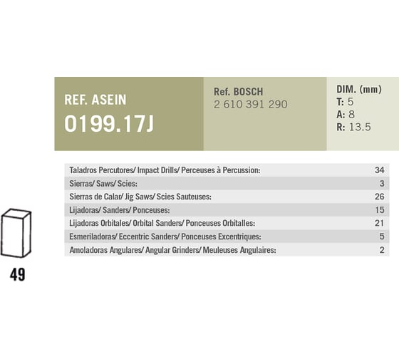 Комплект графитовых щеток 2 шт аналог BOSCH OEM 2610391290 Asein 0199.17J