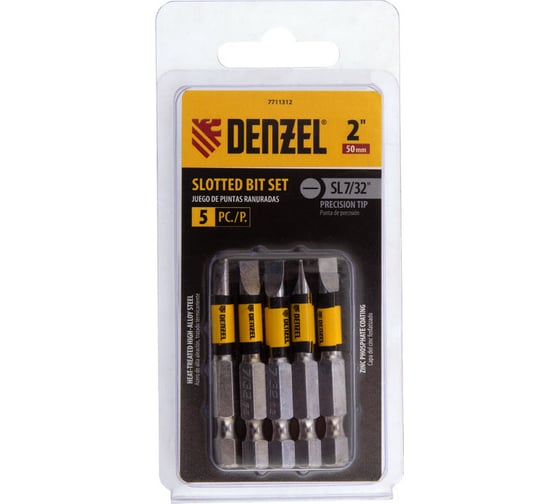 Набор бит SL 7/32", 50 мм, 5 шт Denzel 7711312