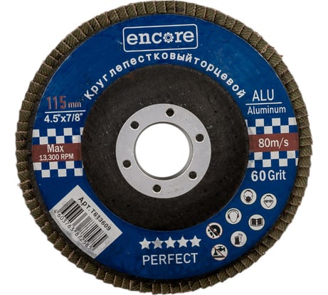 Круг лепестковый торцевой КЛТ1 115 мм, P60 TORGWIN T613609