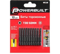 Биты торсионные TORX Powerbuilt T30, 50 мм, 10 шт TORGWIN WBT1160
