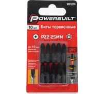 Биты торсионные powerbuilt PZ2, 25 мм, 10 шт TORGWIN WBT1154
