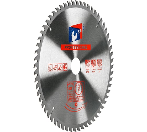 Диск пильный по дереву 250x32/30 мм, 60Z TORGWIN S40856
