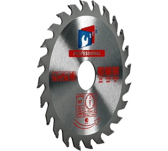 Диск пильный по дереву 115x22.2/20 мм, 24Z TGS TORGWIN S74471