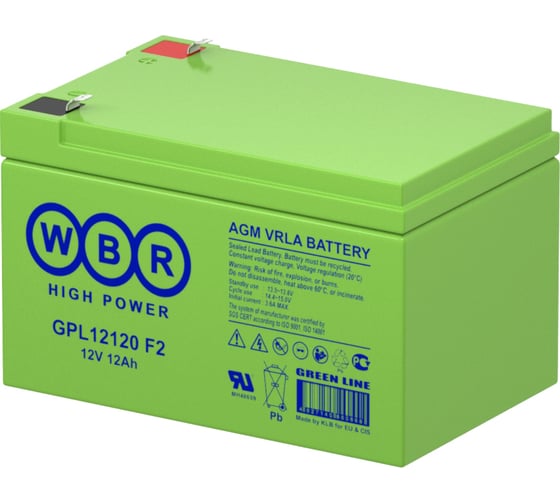 Аккумулятор для ИБП WBR GPL12120 F2 12В, 12 Ач УТ-00000229