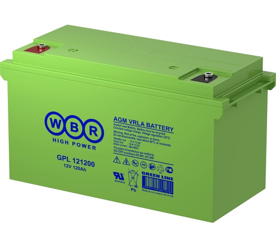 Аккумулятор для ИБП WBR GPL12120 F2 12В, 12 Ач УТ-00000229