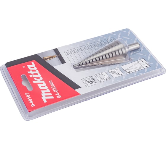 Сверло ступенчатое по металлу (15 ступеней; 4-32 мм; HSS) Makita D-40107
